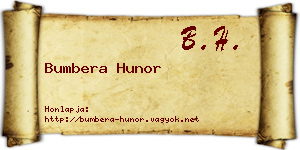 Bumbera Hunor névjegykártya
